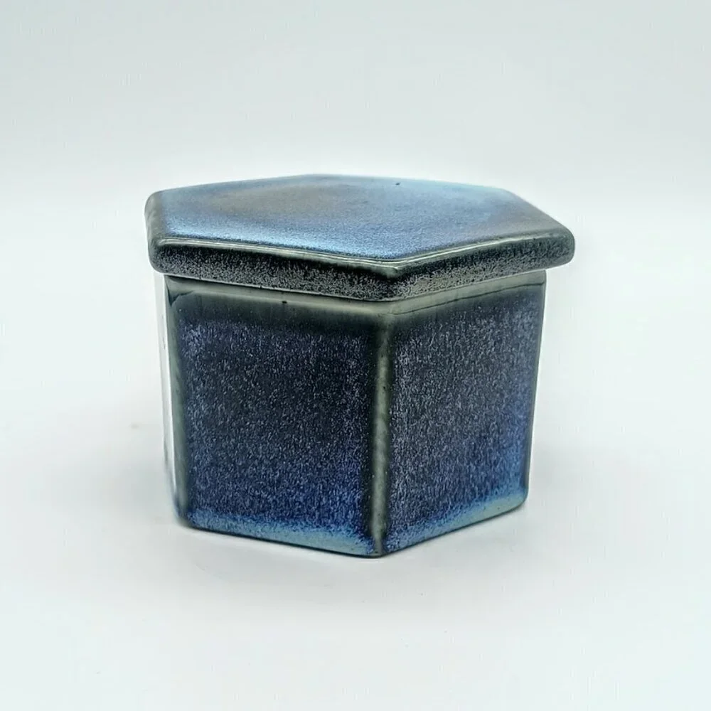 The Lunga Collection Blue Ceramic French Butter Crock